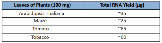 CD Plant Total RNA Kit-Yield